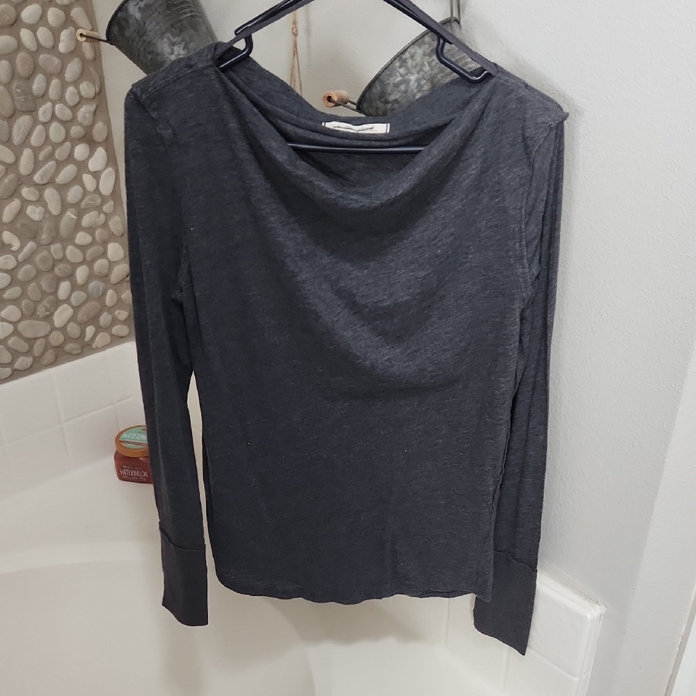 We The Free Dark Gray Long Sleeve Top